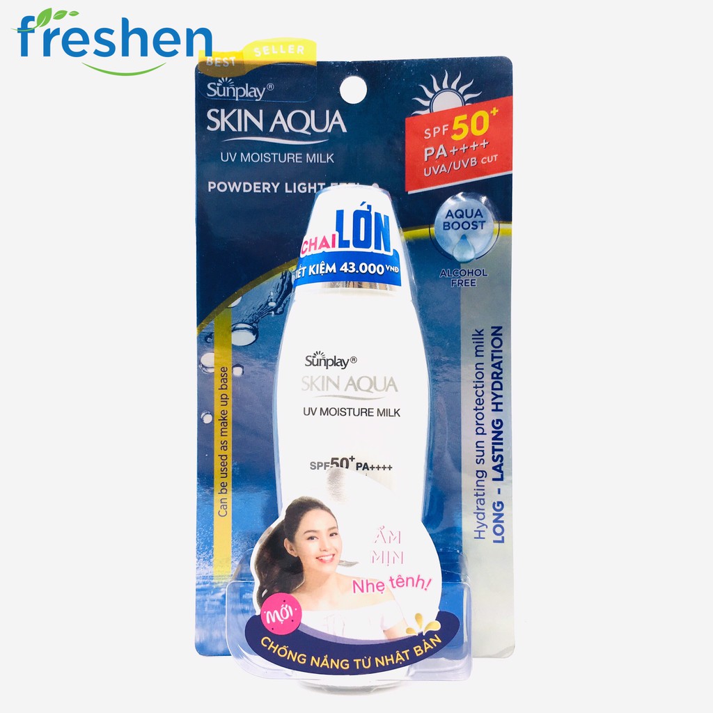 ✅ (CHÍNH HÃNG) Sunplay Skin Aqua UV Moisture Milk SPF50+, PA++++: Sữa chống nắng dưỡng da, giữ ẩm