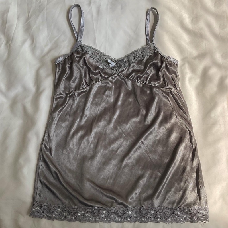 Áo cami phi bóng phối nơ ren vintage 2hand