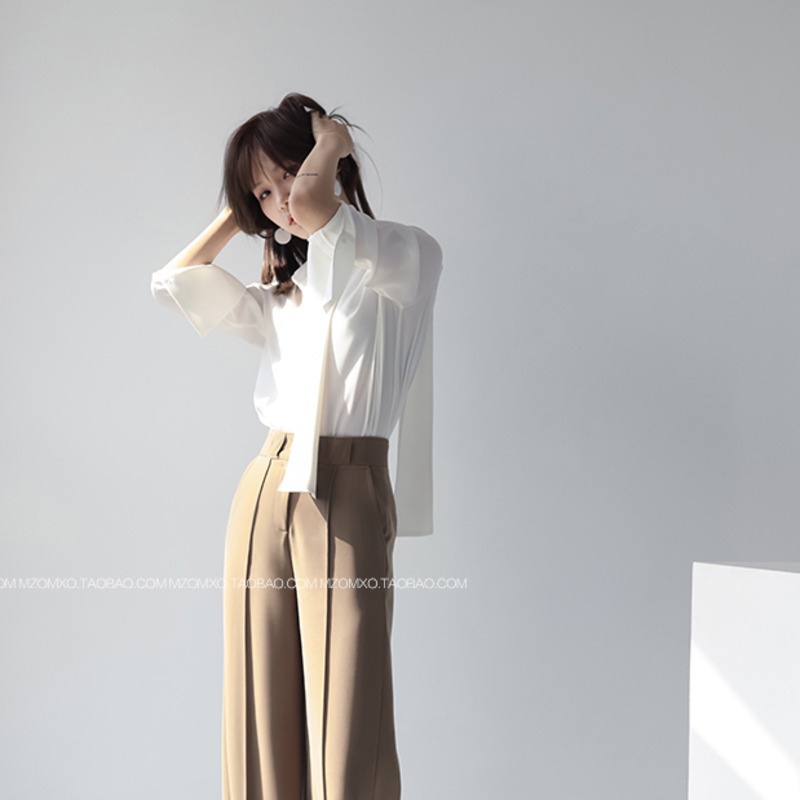Áo sơ mi nữ dài tay cổ bẻ thời trang Hàn