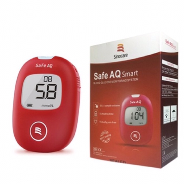 Máy đo đường huyết Safe AQ ( 50 que + 50 kim) tặng 1 hộp bông cồn