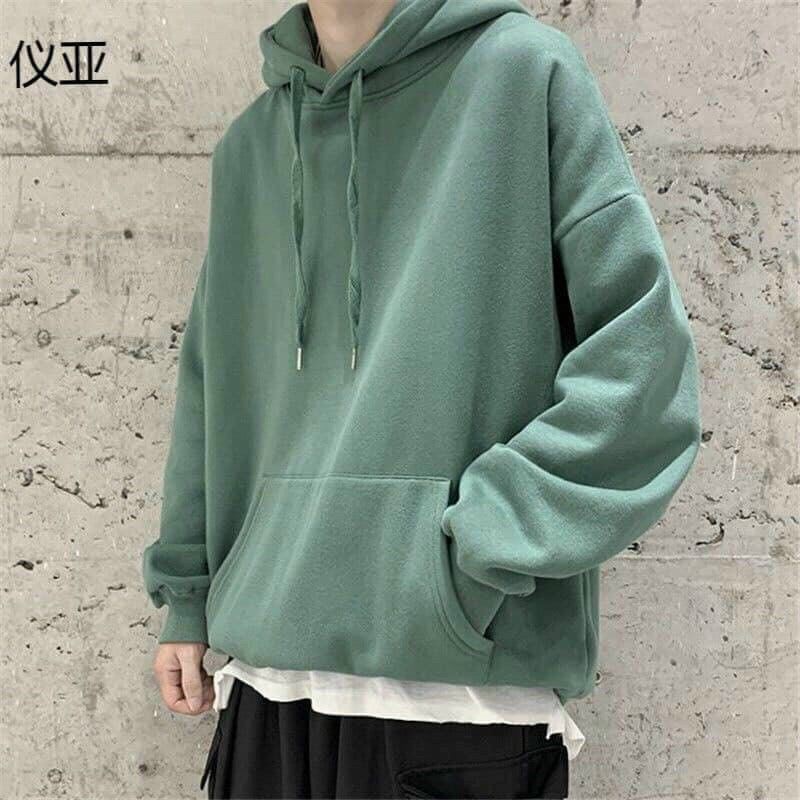 Áo hoodie nhiều màu unisex, sweater dài tay form rộng đẹp, nỉ trơn có mũ mặc đôi nam nữ cá tính Ulzzang | BigBuy360 - bigbuy360.vn