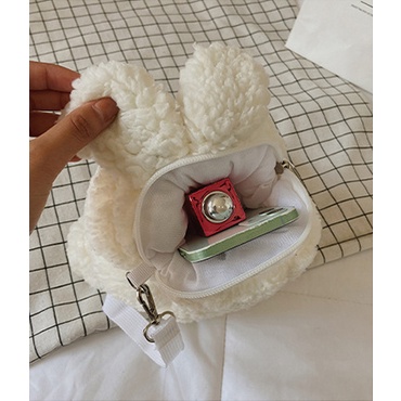 Túi đeo chéo túi gấu bông túi thỏ gấu xù Ulzzang dễ thương hàng Quảng Châu có sẵn