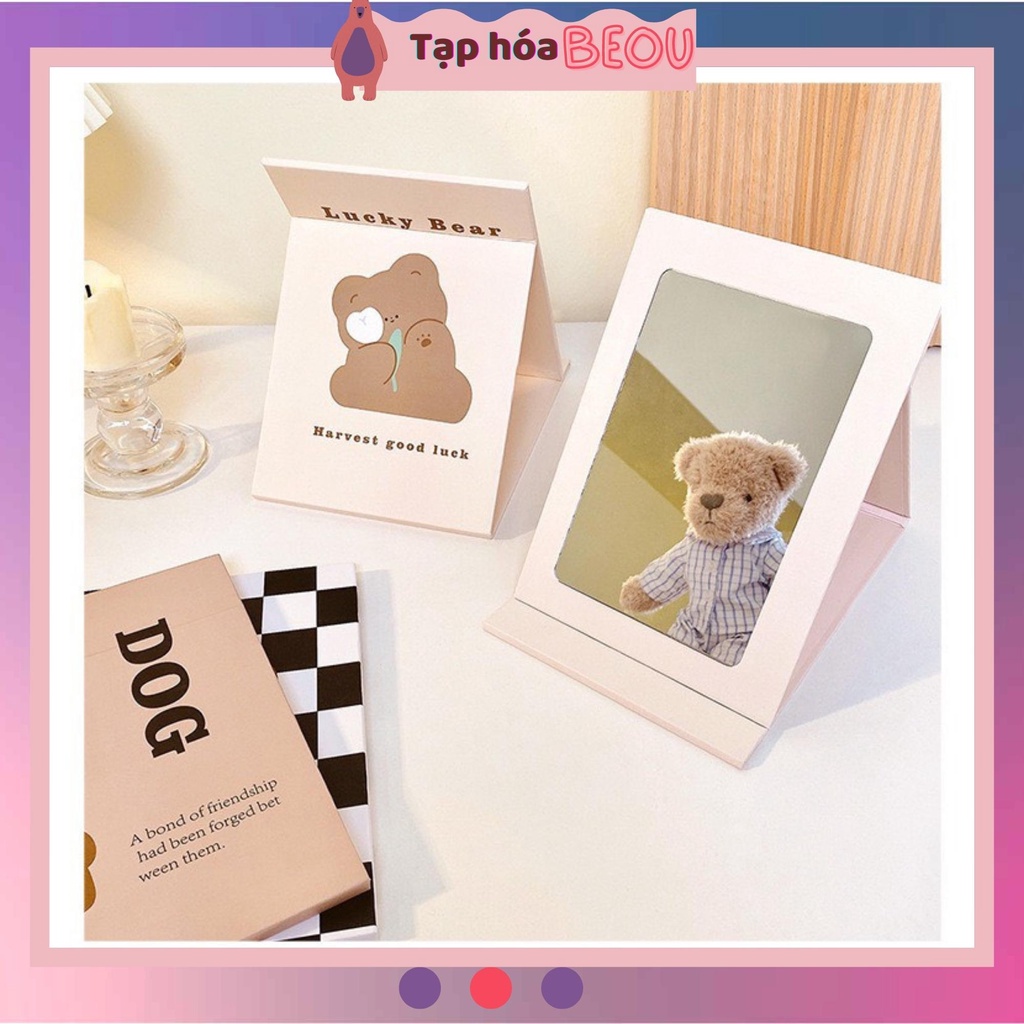 Gương trang điểm dạng gấp họa tiết cổ điển - Gương để bàn trang trí