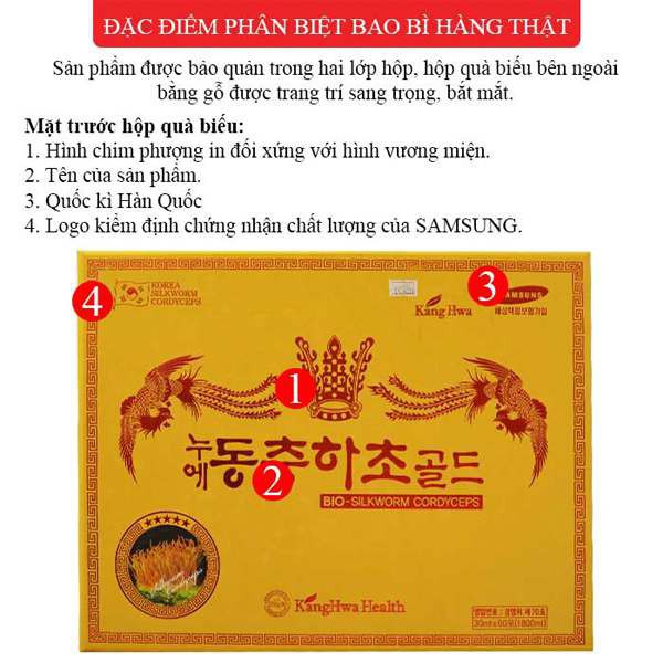 Đông Trùng Hạ Thảo Hộp Gỗ Vàng Hàn Quốc, Hộp 60 Gói *30ml | BigBuy360 - bigbuy360.vn