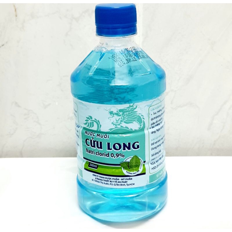 Nước Muối Súc Miệng Bạc Hà Cửu Long 500ml Natri clorid 0.9%