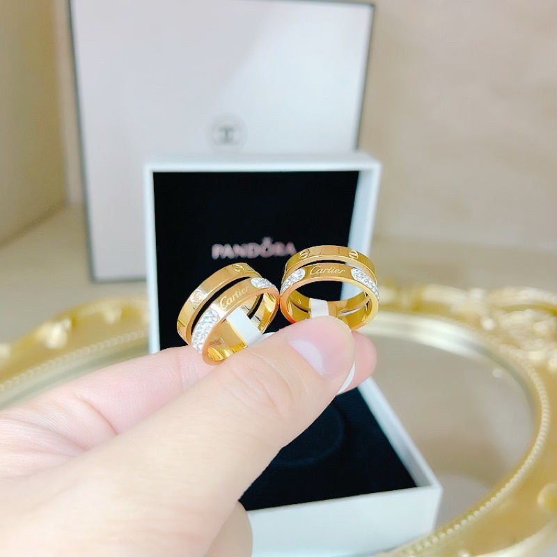 Nhẫn titan cati mạ vàng ko rỉ