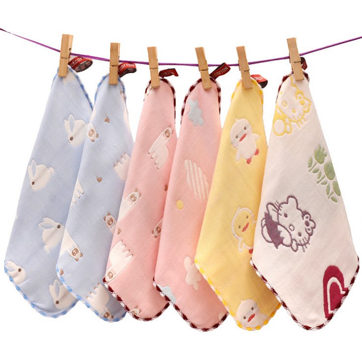 Khăn mặt cotton 6 lớp 25*25cm cho bé