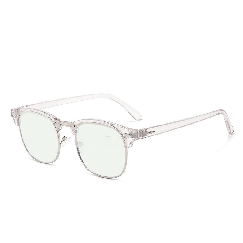 Kính Chống Tia Bức Xạ Mặt Tròn Gọng Kim Loại Chống Ánh Sáng Xanh Thời Trang Cho Nam Và Nữ