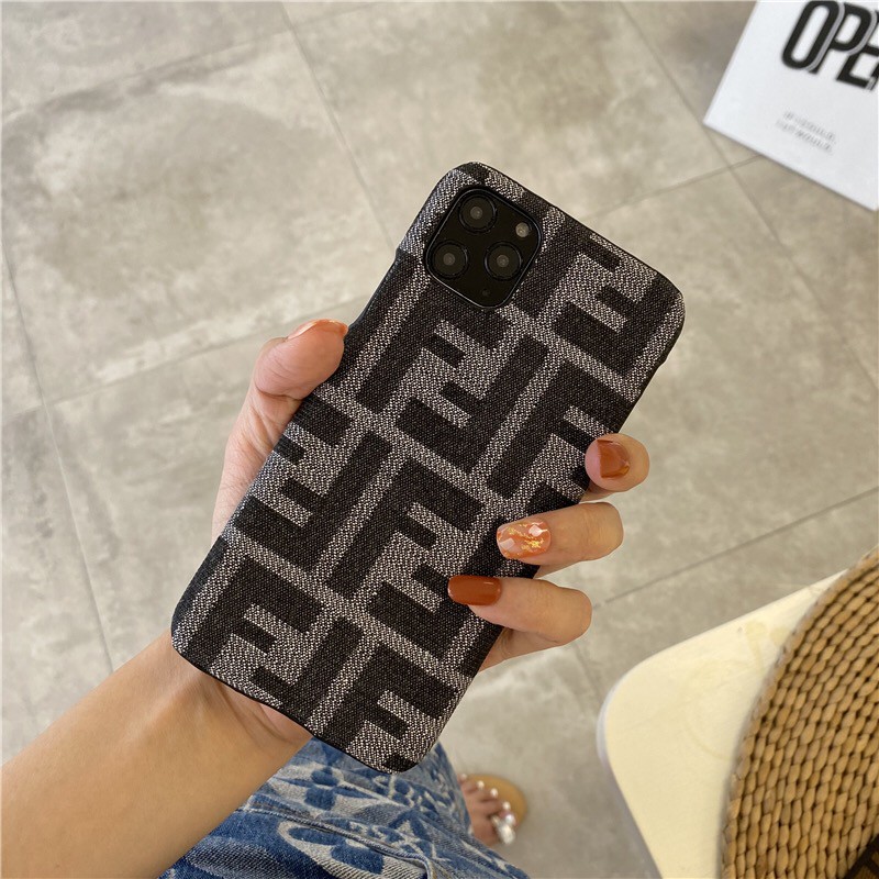 Fendi Ốp điện thoại vải nghệ thuật đơn giản cho iphone 11 12Pro XR xs max SE2 8plus