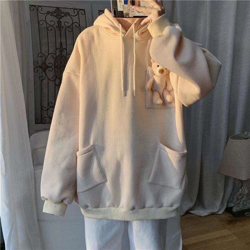 Áo Hoodie Dáng Rộng Có In Hình Gấu Thời Trang Cao Cấp Cho Nam / Nữ 27