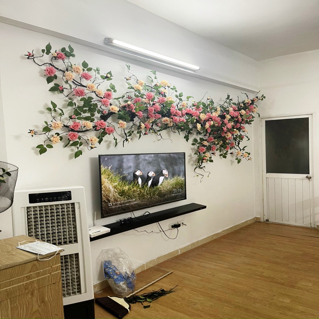 Dây Giả- Dây Hồng Leo Cổ 1m7 Cao Cấp, Decor Nhà Cửa, Khách Sạn, Studio