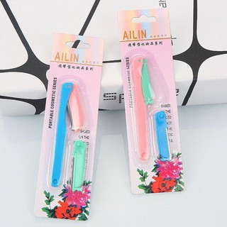 Dao cạo lông mày Vie Beaute Ailin 2 lưỡi Inox không rỉ gấp gọn tiện lợi