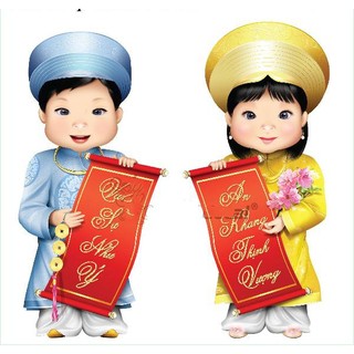 Decal dán kính tết decal dán tường câu đối tết BINBIN PK359 (Kích thước: 55x55cm)