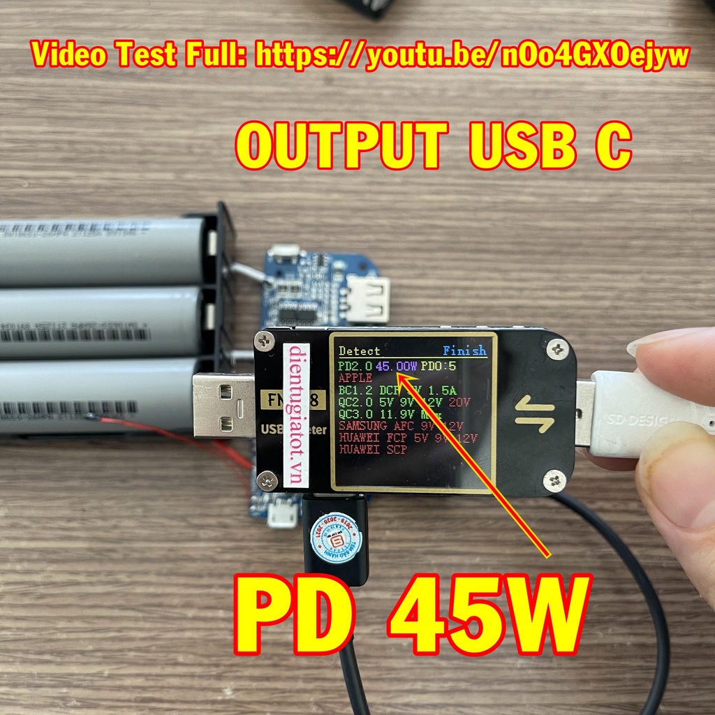 Mạch sạc dự phòng 3S sạc nhanh Qc3.0 PD 45W