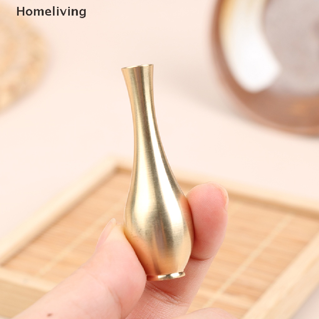 1 Bình Hoa Mini Bằng Đồng Nguyên Chất Mạ Vàng Độc Đáo Trang Trí Nhà Cửa
