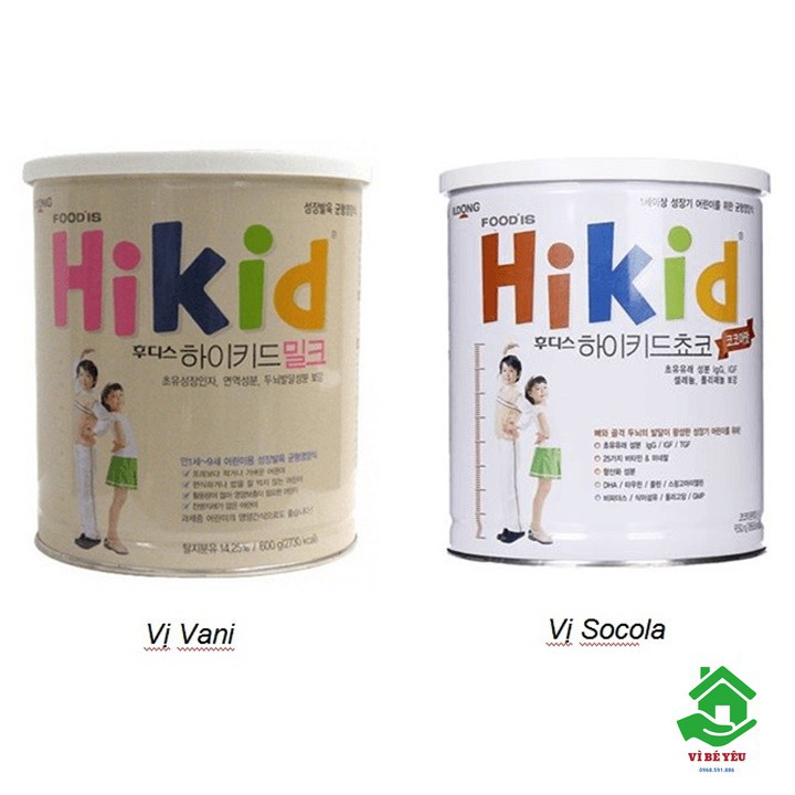 Sữa Hikid Hàn Quốc tăng Chiều Cao Cân nặng Vani 600g Date mới