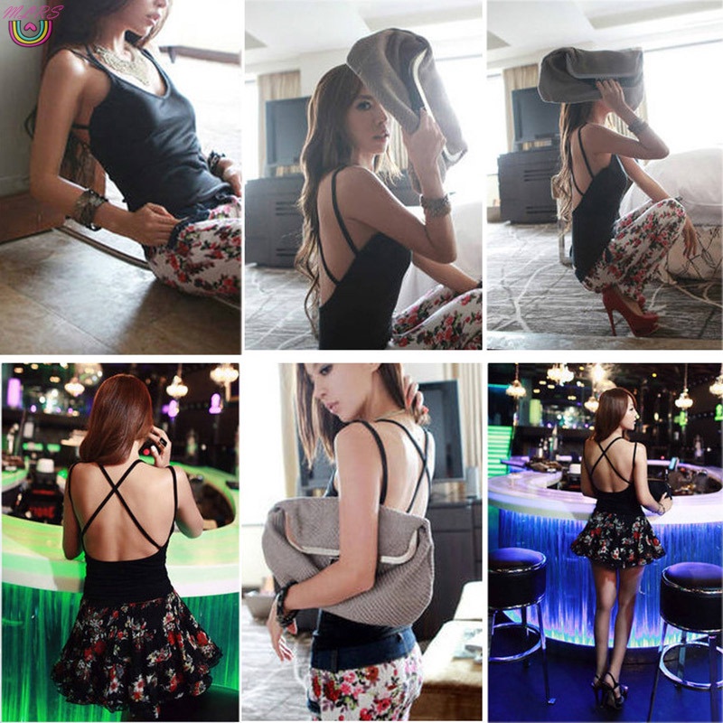 Áo Tank Top Dây Chéo Lưng Có Mút Nâng Ngực Thời Trang Mùa Hè Quyến Rũ