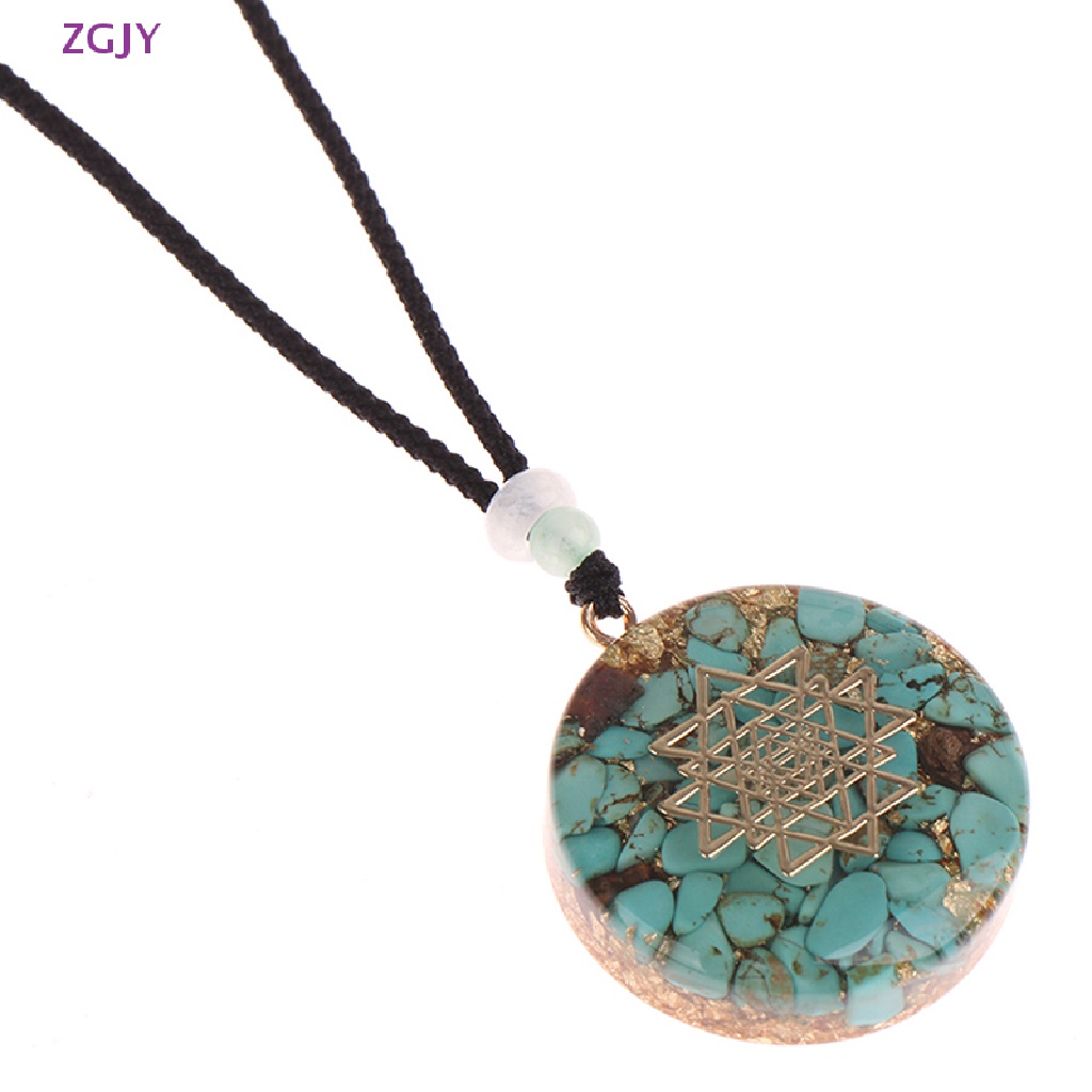 Vòng cổ Mặt Đá Chakra Sacred Sri Yantra Orgonite Mới