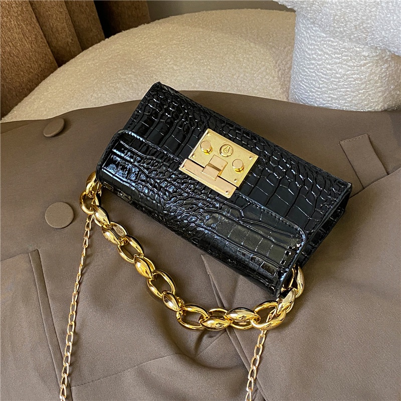 IELGY Túi Đeo Vai Hình Vuông Cỡ Nhỏ Phối Dây Xích Thời Trang Cho Nữ