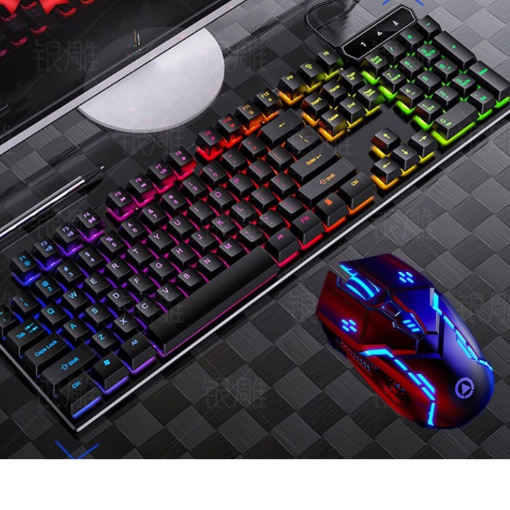 Bàn Phím Máy Tính Có Dây Gaming V4, V4Pro, V5Pro - Đèn Led RGB Chống Nước Kèm Chuột Máy Tính - Bảo Hành 12 Tháng