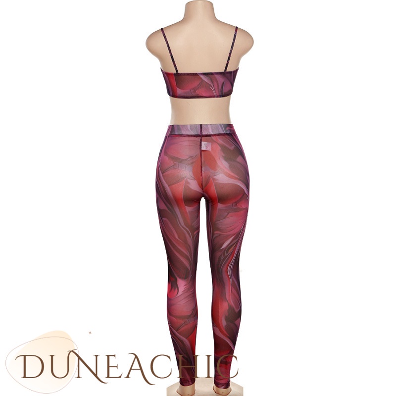 DUNEA Set Áo hai dây Lưới Xuyên Thấu Và Quần Lót Lọt Khe Quyến Rũ Dành Cho Nữ