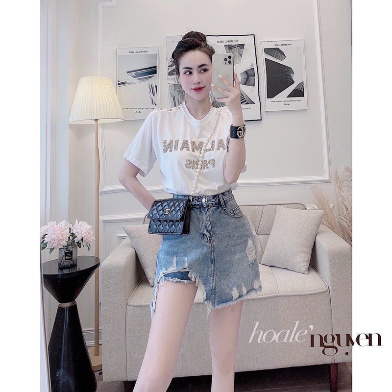 Quần bò rách giả chân váy QC cao cấp - Hàng mới về