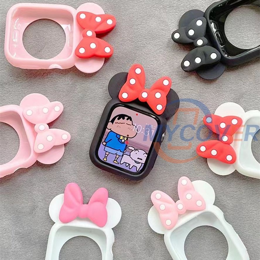 Ốp Bảo Vệ Hình Mickey Hoạt Hình Dành Cho Đồng Hồ Thông Minh Series 7 6 SE 5 4 3 2 1 Size 45mm 41mm 44mm 40mm 42mm 38mm