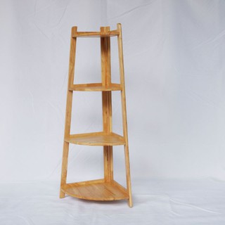 Kệ Góc Tường Chữ A 4 Tầng Bằng Gỗ Cao Su Tự Nhiên