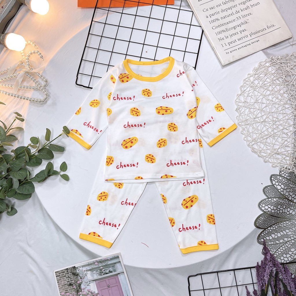 [ DEAL HOT] Bộ lửng tay cho bé gái chất liệu cotton co dãn 4 chiều, mềm mại thoáng mát họa tiết đáng yêu cho bé 8-18kg