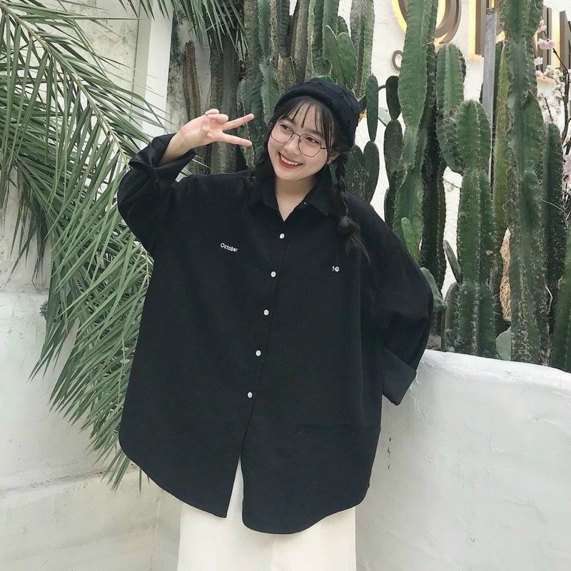 [HCM]áo sơ mi nam nữ chất da lộn 1 lớp thiết kế tinh tế phong cách duyên dáng việt