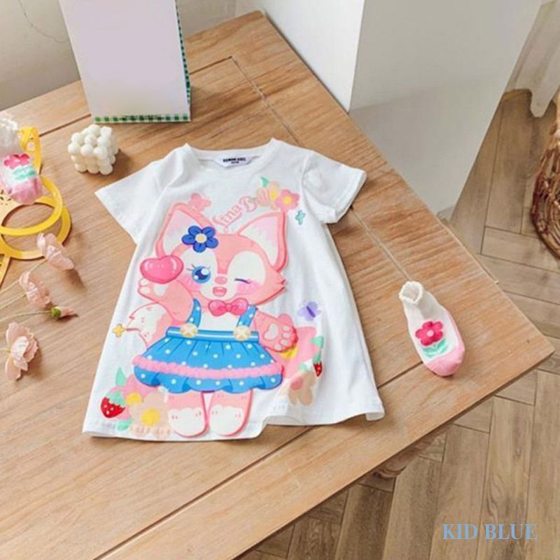 Áo Thun Ngắn Tay In Họa Tiết Hoạt Hình Ba Chiều Cho Bé Gái