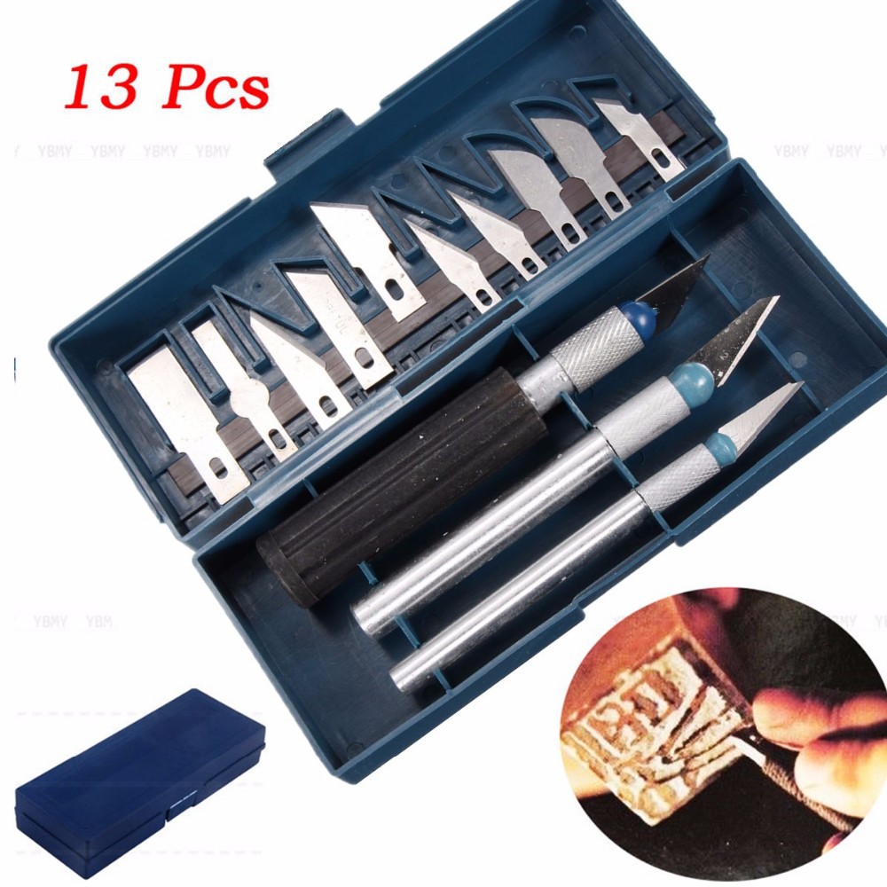 Bộ dao tỉa 13 chi tiết cắt xốp / chai lọ nhựa / bìa carton làm thủ công đa năng