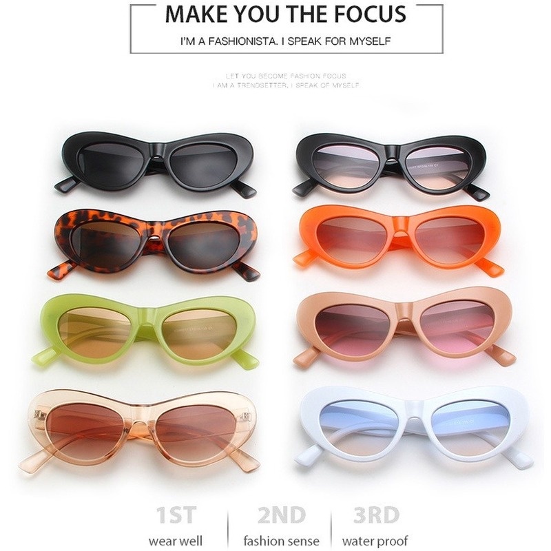 Kính Mát Hình Mắt Mèo Màu Sắc Ngọt Ngào Thời Trang Cho Nữ