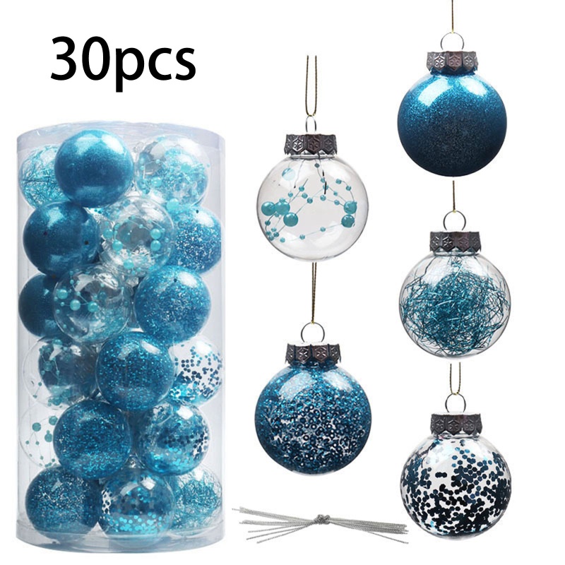 Set 30 Hộp Trong Suốt Trang Trí Cây Thông Noel