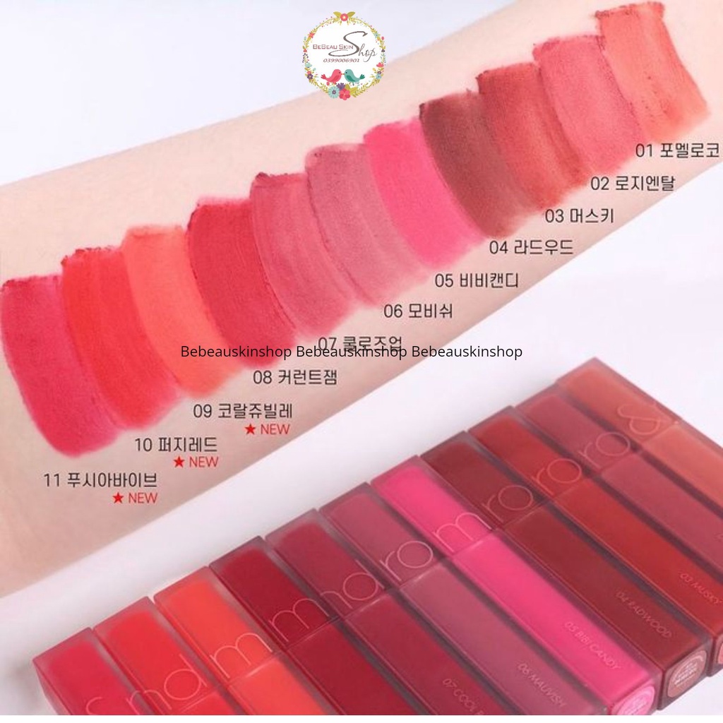 Son Kem Romand Blur Fudge Tint 04 Radwood Lỳ Mịn Môi Tem Hidden Tag Chuẩn Bebeauskinshop