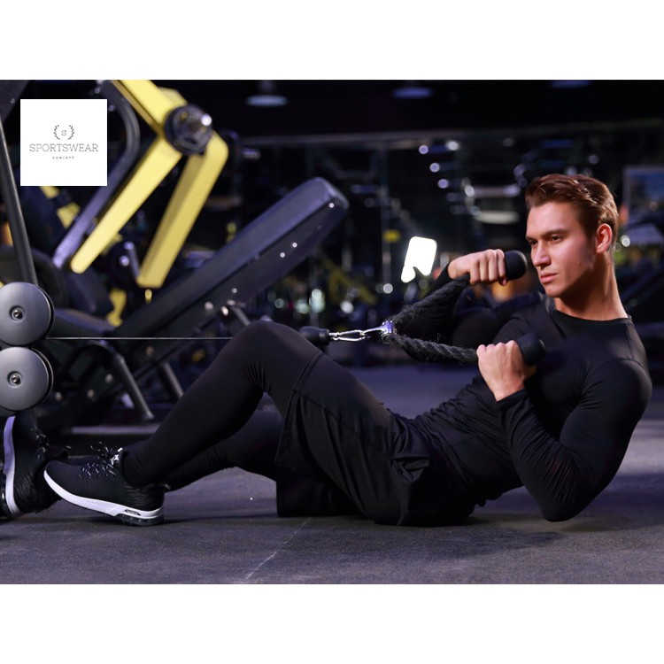 Quần tập gym thể thao combat F60 ôm đen trơn Lie Xings Sportswear Concept thoải mái đàn hồi khô thoáng thiết kế tinh tế