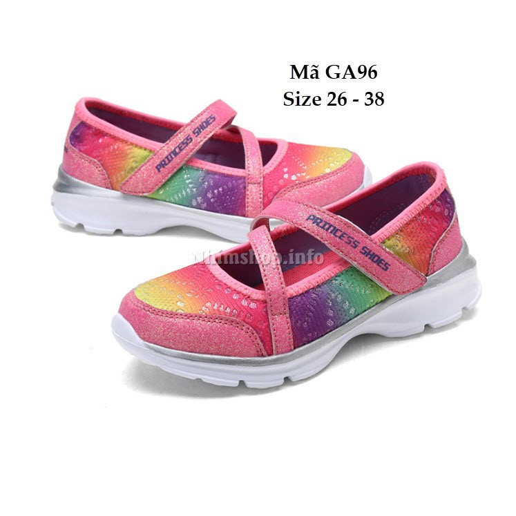 Giày búp bê bé gái slip on vải đế Eva siêu nhẹ hồng nhiều màu duyên dáng công chúa cho bé 3 đến 12 tuổi GA96