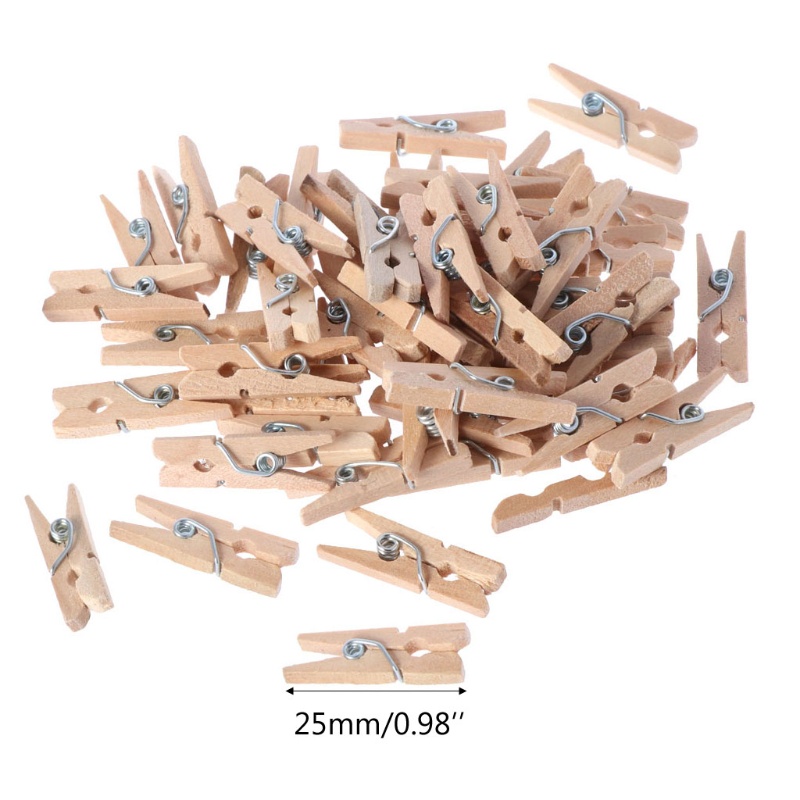 Set 50 Kẹp Phơi Quần Áo Bằng Gỗ Mini DIY