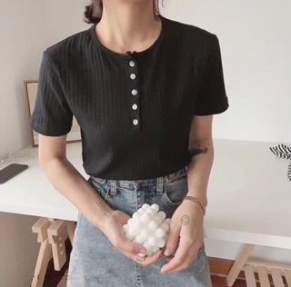 [NAPU]Áo thun gân nút