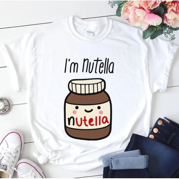 Áo Thun In Chữ Nutella Đơn Giản Thời Trang Mùa Hè Hàn Quốc 2020 Cho Nữ