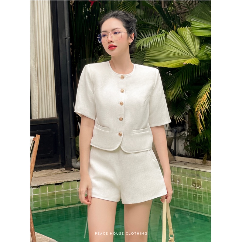 Set áo tay ngắn + short vải , Peace House Clothing