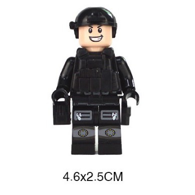 Bộ Lego Lắp Ráp Mô Hình 12 Nhân Vật Military Police và 1 Ô Tô SWAT