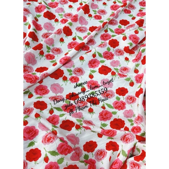 vải cotton đũi nhăn mềm mại co dãn may váy áo siêu xinh