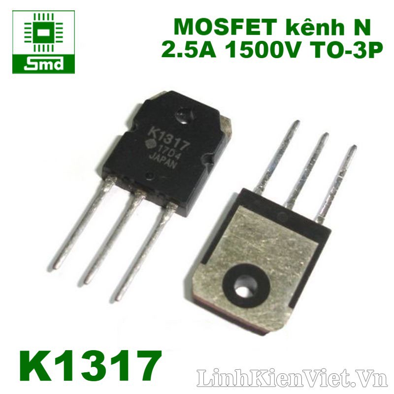 K1317 N Channel mosfet 2.5A 1500V TO-3P