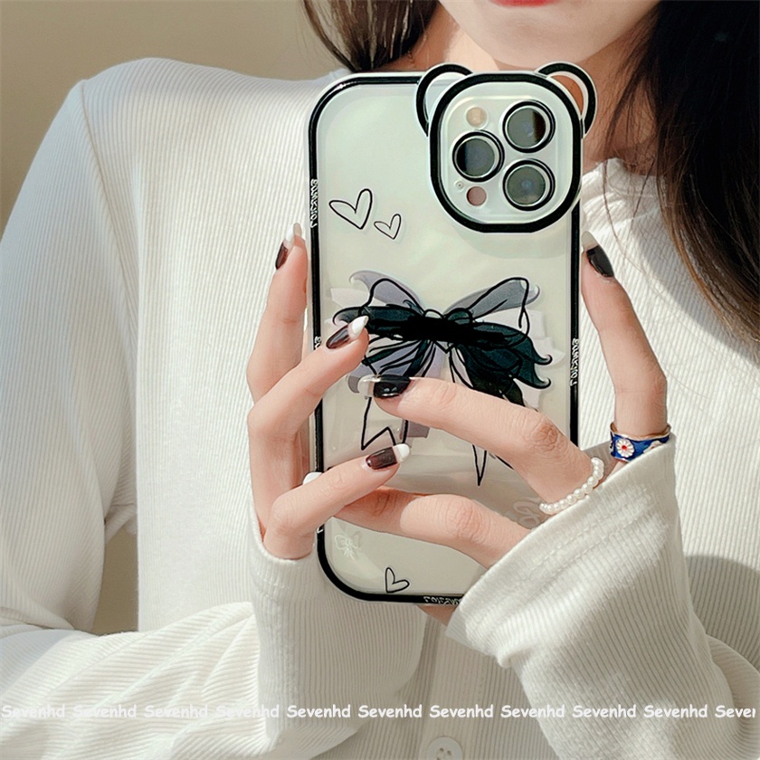 Ốp Điện Thoại Họa Tiết Tai Gấu Cho iPhone 14 13 12 11 Pro Max Xs Max Xr X 6 6s Plus