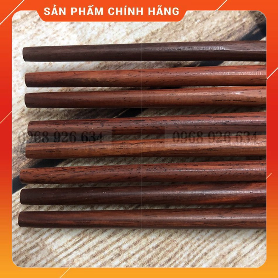 Bộ 10 đôi đũa trắc ăn cơm 💥FREESHIP💥Đũa gỗ CAO CẤP - Đũa gỗ Trắc chống trơn, chống mốc, bền màu