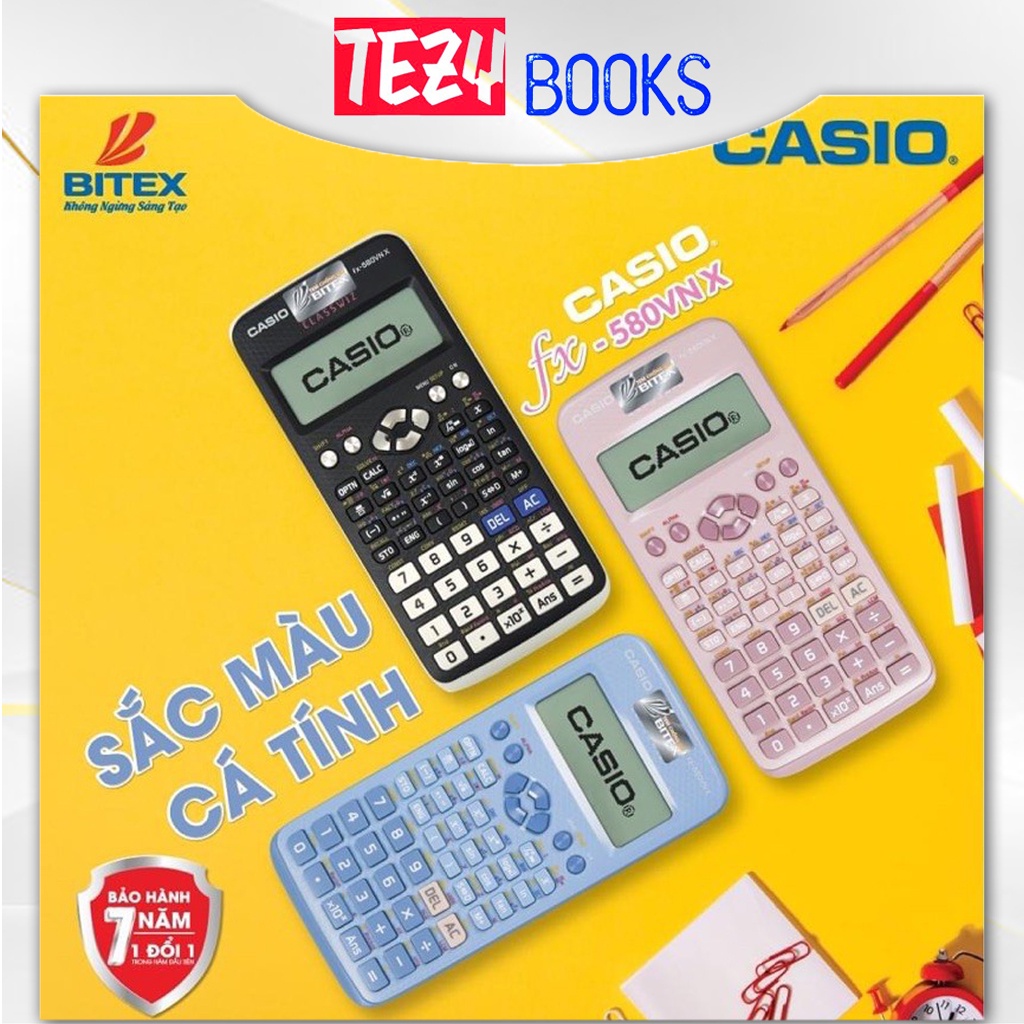 Máy Tính CASIO FX580VNX Sắc Màu Nhập Khẩu Thái Lan Chuyển Đổi Tiếng Việt Bảo Hành 7 Năm Chính Hãng 580 VNX