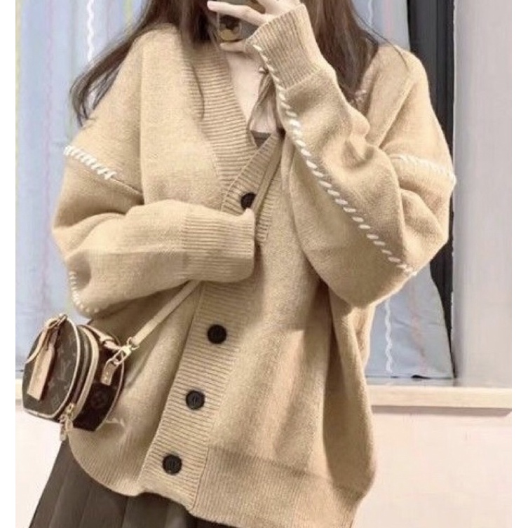 Set váy nữ vintage siêu hot - áo khoác cardigan mix chân váy xếp li phong cách Hàn