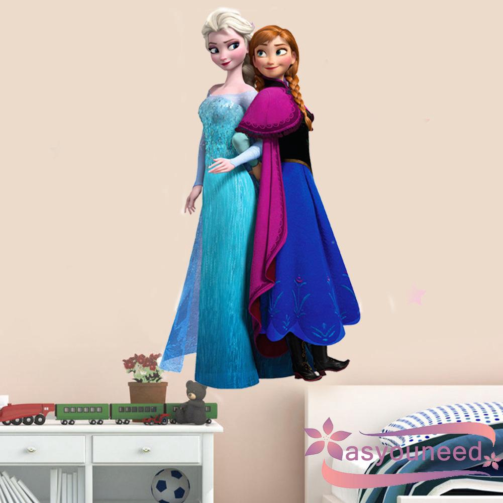 Miếng dán trang trí tường hình FROZEN Elsa&amp;Anna L01