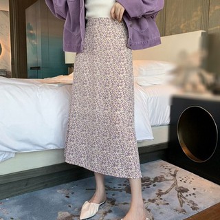 Chân Váy Dài Họa Tiết Hoa Retro Cho Nữ